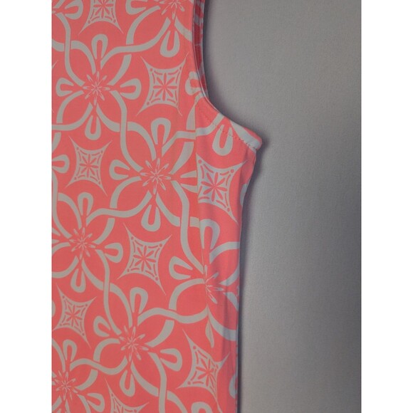 Lulu B Sleeveless Swing Dress Womens Large SPF Fabric Pink Floral Stretchy Beach - Picture 7 of 14